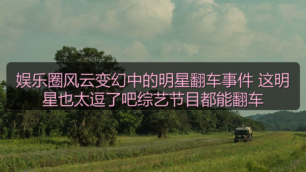 娱乐圈风云变幻中的明星翻车事件 这明星也太逗了吧综艺节目都能翻车